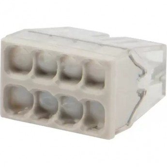 Экспресс-клемма с пастой REXANT СМК 2273-248, 8-проводная 0.5-2.5 мм², прозрачная, блистер (6 шт./уп.)