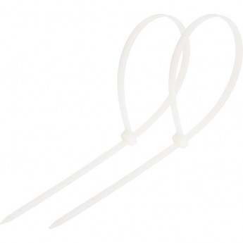 Хомут-стяжка REXANT кабельная нейлоновая 250x4.8 мм белая, 100 шт.