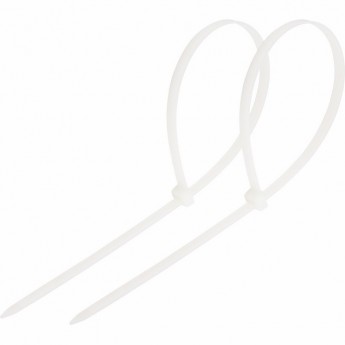 Хомут-стяжка REXANT нейлоновая 250x3.6 мм белая, 25 шт.