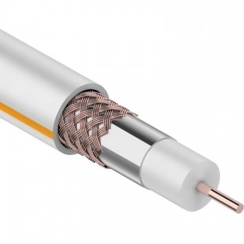 Кабель коаксиальный REXANT SAT 50 M, Cu/Al/Cu, 100 м, INDOOR, белый