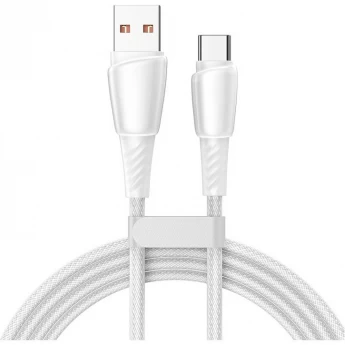 Кабель REXANT USB-A – Type-C, 5А, 100Вт, 1м, в белой нейлоновой оплетке