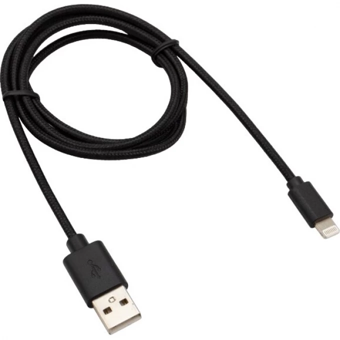 Кабель REXANT USB-Lightning 1 м, черная нейлоновая оплетка 18-7055 Кабель REXANT USB-Lightning 1 м, черная нейлоновая оплетка 18-7055