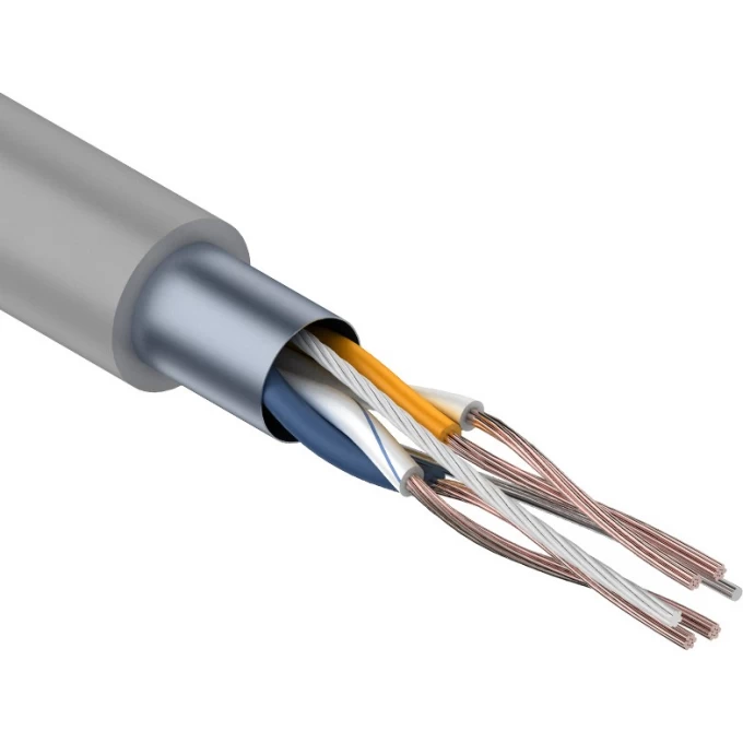 Кабель витая пара REXANT F/UTP, CAT 5e, PVC, 2PR, 24AWG, INDOOR, STRANDED, серый, 305 м 01-0125 Кабель витая пара REXANT F/UTP, CAT 5e, PVC, 2PR, 24AWG, INDOOR, STRANDED, серый, 305 м 01-0125