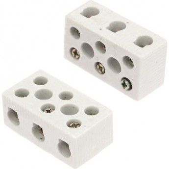 Клемма керамическая REXANT КВ 12 мм² винтовая с крепежным отверстием, 45 шт.