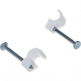 Крепеж кабеля REXANT круглый 8 мм, белый (упак. 20 шт)