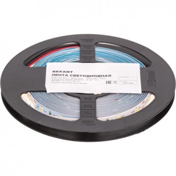 Лента светодиодная REXANT 12В, SMD2835, 9,6Вт/м, 60 LED/м, 6500K, 8 мм, 5 м, IP20