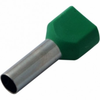 Наконечник штыревой REXANT F-14 мм 2х6 мм² втулочный изолированный зеленый