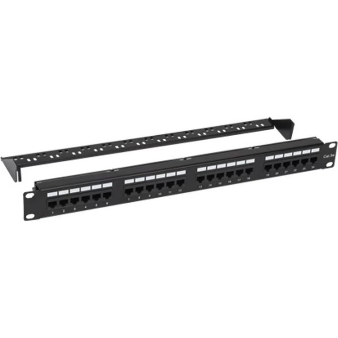 Панель коммутационная с кабельным органайзером 19", 1U, 24 порта, U/UTP, RJ-45, CAT 5e REXANT PRO 02-0031 Панель коммутационная с кабельным органайзером 19", 1U, 24 порта, U/UTP, RJ-45, CAT 5e REXANT PRO 02-0031