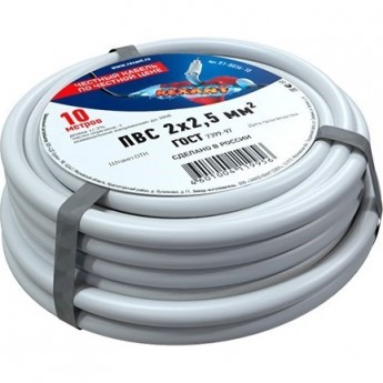 Провод REXANT ПВС 2x2.5 мм² соединительный 10 м