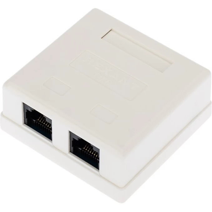 Розетка компьютерная REXANT RJ-45 (8P8C) внешняя 2-порта неэкранированная, категория 6 03-0136 Розетка компьютерная REXANT RJ-45 (8P8C) внешняя 2-порта неэкранированная, категория 6 03-0136