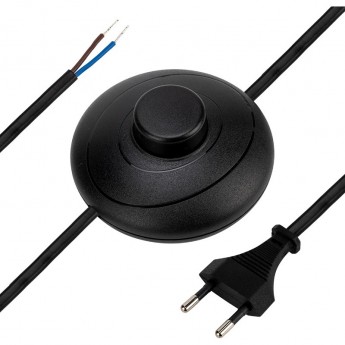 Сетевой шнур REXANT с напольным переключателем 2х0.75 мм² 2.5 м черный