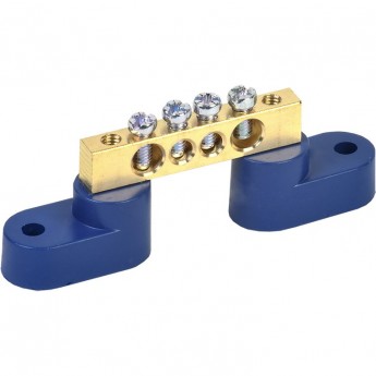 Шина REXANT 6х9 мм на двух угловых синих изоляторах 4 группы