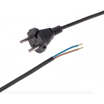 Шнур электрический REXANT с вилкой ПВС 2х0,75 мм² 2м, черный