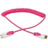 Шнур REXANT HDMI - HDMI 2 м витой розовый gold 17-7026