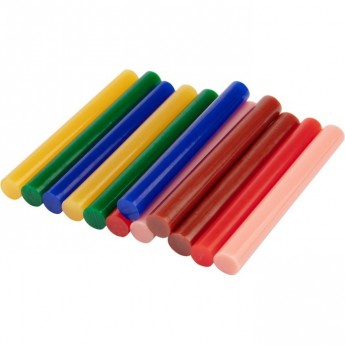 Стержни клеевые REXANT Ø11 мм, 100 мм, цветные (12 шт/уп), блистер