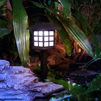 Светильник грунтовый REXANT ПЕКИН ДУФУ, 4000К, встроенный аккумулятор, солнечная панель (комплект 4 шт)