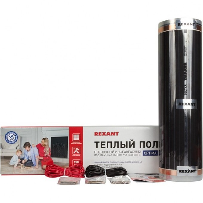 Теплый пол REXANT OPTIMA 150 пленочный 11 м² 1650 Вт 51-0514-7 Теплый пол REXANT OPTIMA 150 пленочный 11 м² 1650 Вт 51-0514-7