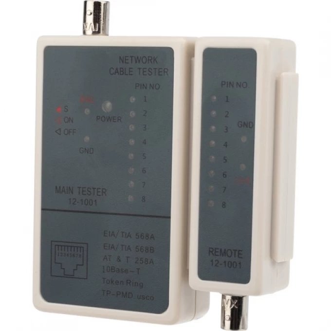 Тестер кабеля REXANT RJ-45 + BNC 5248 12-1001 Тестер кабеля REXANT RJ-45 + BNC 5248 12-1001