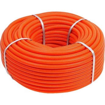 Труба гофрированная REXANT из ПНД с зондом ø 50 мм, оранжевая (15 м/уп.)