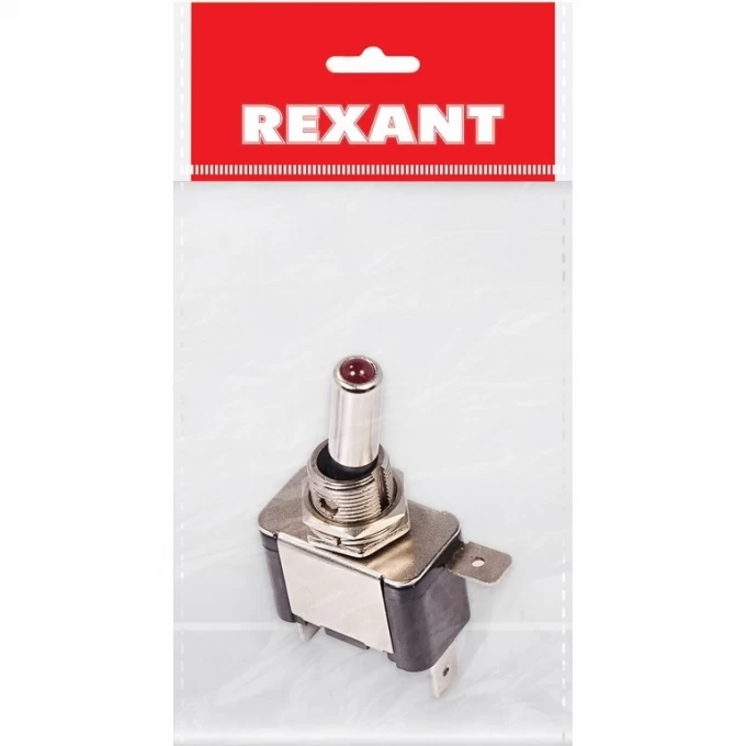 Тумблер REXANT ASW-07D 12V однополюсный с красной подсветкой 36-4330-1 Тумблер REXANT ASW-07D 12V однополюсный с красной подсветкой 36-4330-1