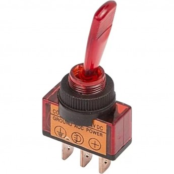 Тумблер REXANT ASW-13D, 12V 20А (3c) ON-OFF однополюсный с красной подсветкой (индивидуальная упаковка 1 шт)