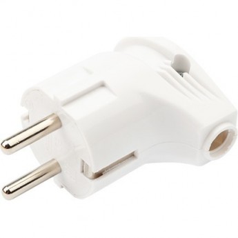 Вилка евро REXANT 16А угловая с з/к белая