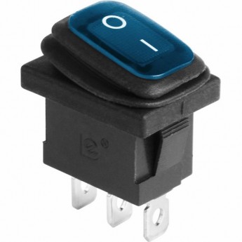 Выключатель клавишный REXANT MINI 6А синий с подсветкой влагозащита